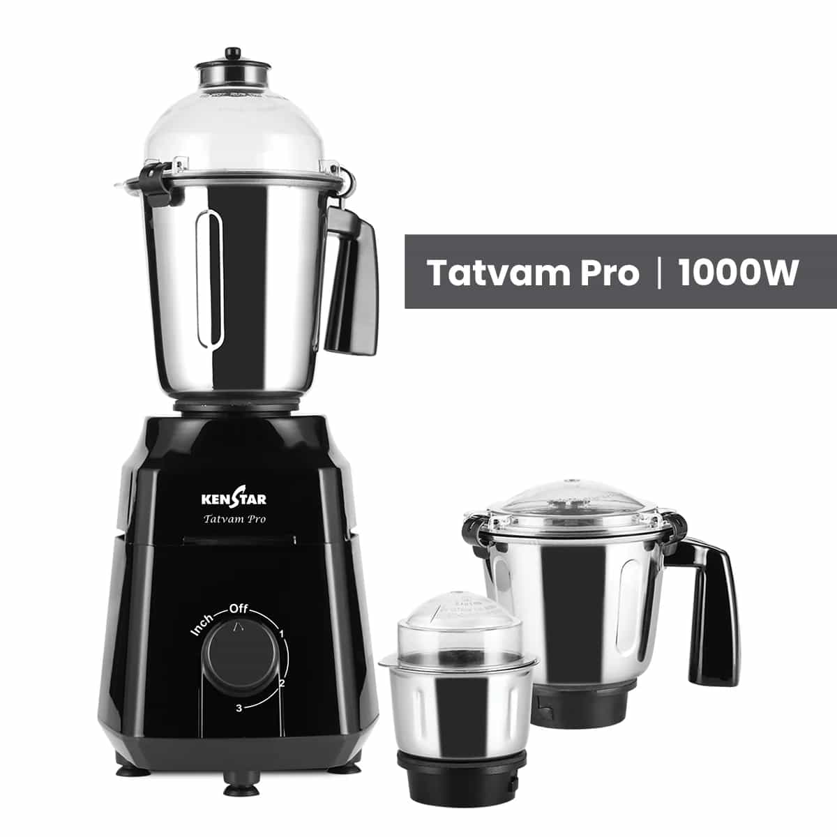 TATVAM PRO (3 JARS)(1000W)(KMTAP10G3SR0-DEK)-MIXER  GRINDER-KENSTAR
