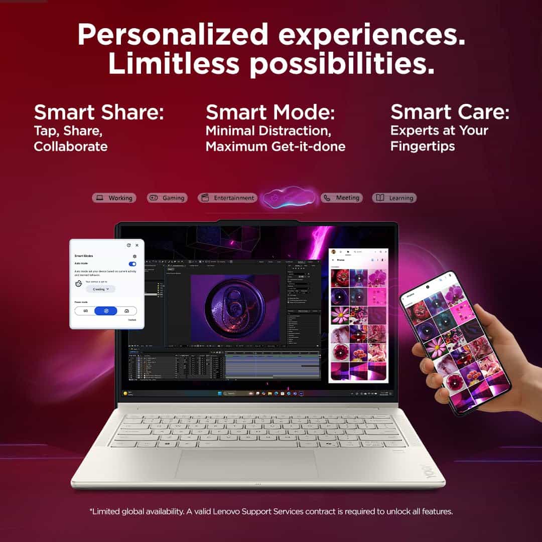 Yoga 7 2-in-1 / Aura Edition / Convertible / 83ET0005IN / Core Ultra 5 322 / 16GB / 512GB / Win 11 / Intel Graphics / 14" WUXGA - LAPTOP-LENOVO