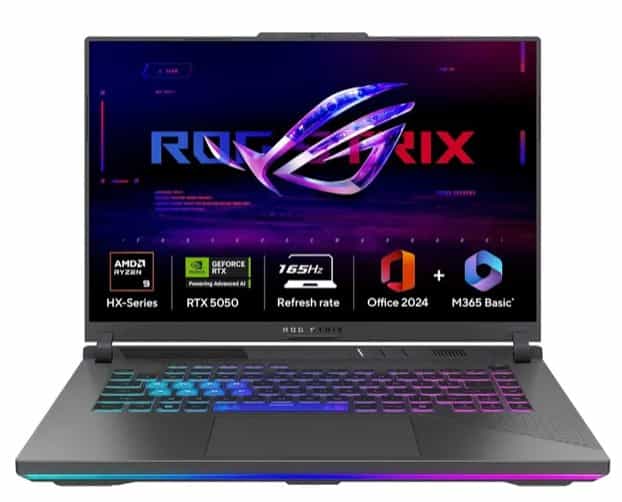 G614PH-RV073WS/R9-8940HX/RTX5050 8GB/16GB/1TB SSD/16.0 WUXGA//BACKLIT CHICLET KEYBOARD/OFFICE 2024/GRAY-LAPTOP-ASUS