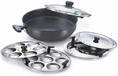 SUPER PLUS HA MULTI KADAI 280 (IDLI STAND 2,VEGETABLE PLATE,IDIYAPPAM PLATE)(NSKKBP240001) - NON STICK COOKWARE - BUTTERFLY